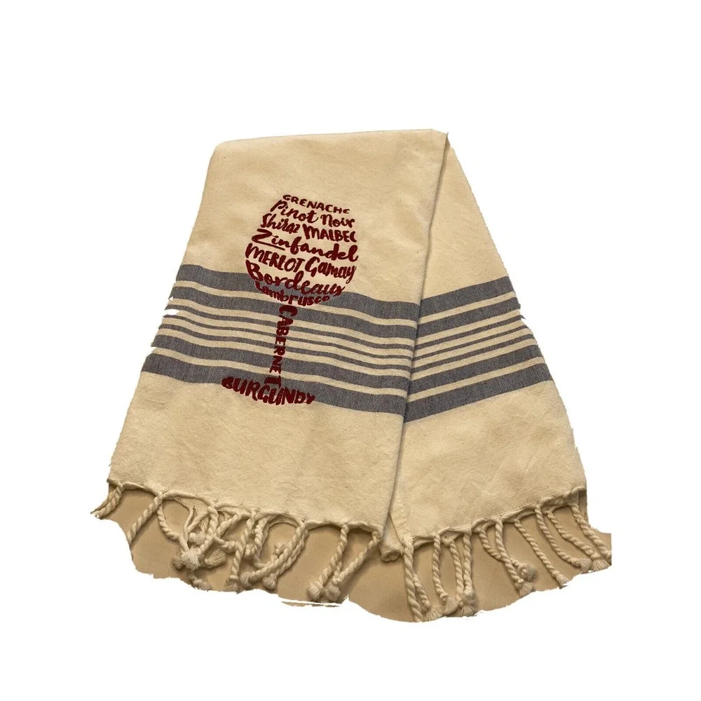 Beachable Wine Towels Set Funny Coastal Cottagecore Kitchen Bar Gift Decor